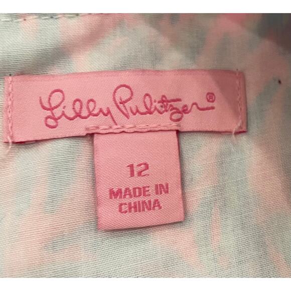 Lilly Pulitzer Girls Mini Mila Shift Dress, Blue, Pink, Tropical, Size 12 - Picture 7 of 13